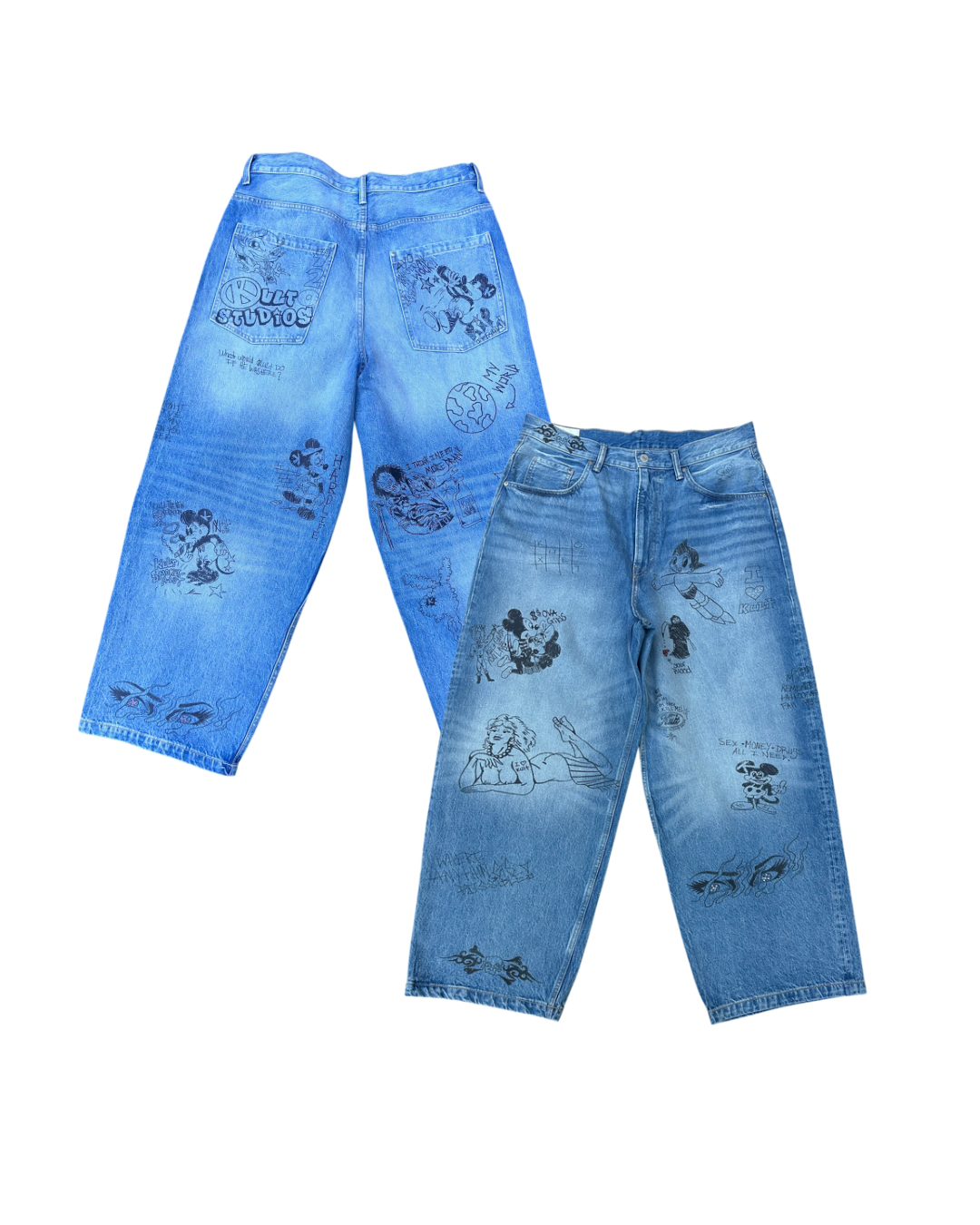 Kult Scribble baggy Denim